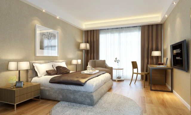 stylish modern bedroom 1841 3D Model .c4d .max .obj .3ds .fbx .stl .blend
