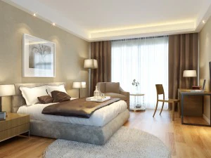 stylish modern bedroom 1841 3D Model