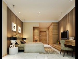 stylish modern bedroom 1842 3D Model