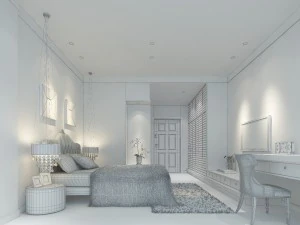 stylish modern bedroom 1842 3D Model