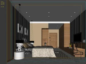 stylish modern bedroom 1842 3D Model