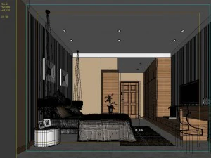 stylish modern bedroom 1842 3D Model