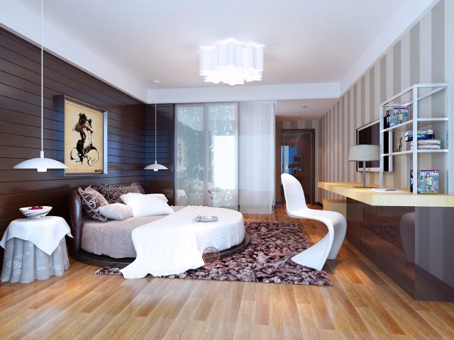 stylish modern bedroom 1843 3D Model .c4d .max .obj .3ds .fbx .stl .blend