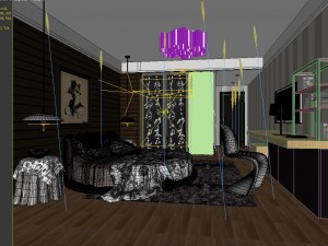 stylish modern bedroom 1843 Model 3D