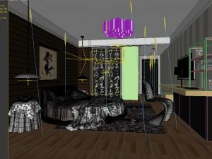 stylish modern bedroom 1843 3D Model