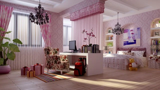 pastoral retro pink sleeping bedroom 5113 3D Model .c4d .max .obj .3ds .fbx .stl .blend 