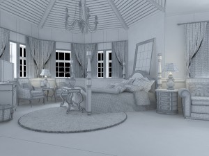 pastoral retro green bedroom 5111 Modèle 3D