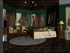 pastoral retro green bedroom 5111 Modèle 3D