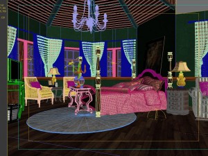 pastoral retro green bedroom 5111 Modèle 3D