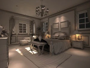 pastoral retro bedroom 5104 3D Model