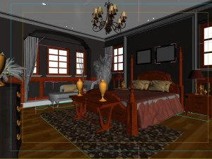 pastoral retro bedroom 5104 3D Model