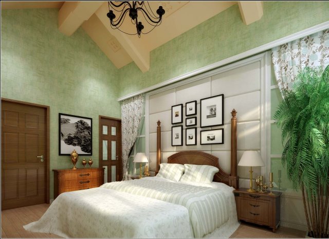 pastoral retro bedroom 5105 Model 3D .c4d .max .obj .3ds .fbx .stl .blend 