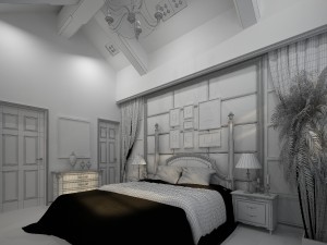 pastoral retro bedroom 5105 Model 3D