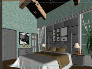pastoral retro bedroom 5105 Model 3D