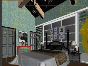 pastoral retro bedroom 5105 Model 3D