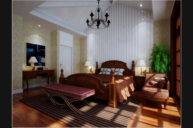 pastoral bedroom 5106 Modelo 3D .c4d .max .obj .3ds .fbx .stl .blend 