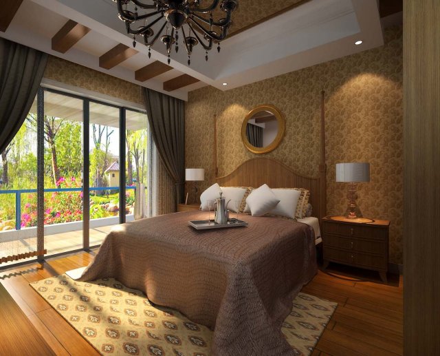 pastoral retro bedroom 5108 3D Model .c4d .max .obj .3ds .fbx .stl .blend 