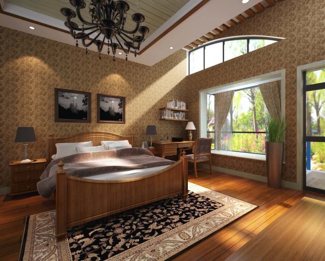 pastoral retro bedroom 5109 3D 模型 .c4d .max .obj .3ds .fbx .stl .blend 