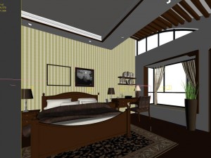 pastoral retro bedroom 5109 3D 模型
