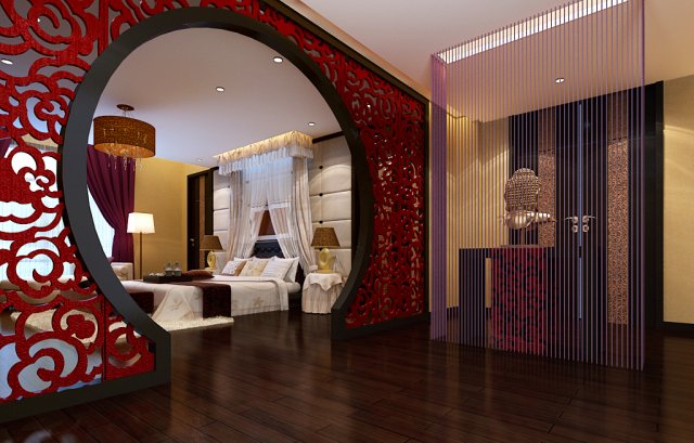 chinese retro bedroom 1802 Modelo 3D .c4d .max .obj .3ds .fbx .stl .blend 
