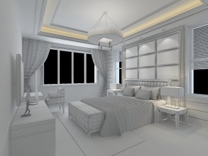chinese style retro bedroom 1803 3D Model