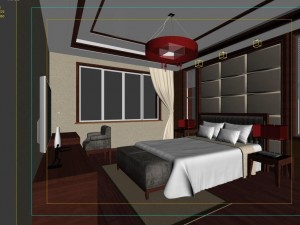chinese style retro bedroom 1803 3D Model