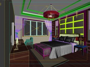 chinese style retro bedroom 1803 3D Model