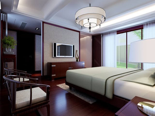 chinese style retro bedroom 1805 Model 3D .c4d .max .obj .3ds .fbx .stl .blend 