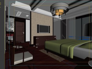 chinese style retro bedroom 1805 Model 3D