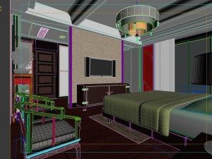 chinese style retro bedroom 1805 Model 3D