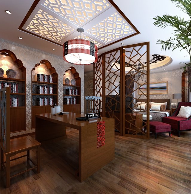chinese style retro bedroom 1806 3D Model .c4d .max .obj .3ds .fbx .stl .blend 
