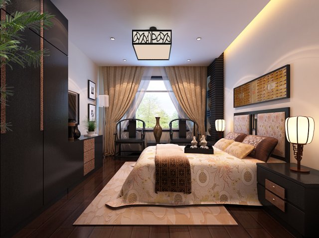 chinese style retro bedroom 1807 Modelo 3D .c4d .max .obj .3ds .fbx .stl .blend 