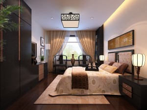 chinese style retro bedroom 1807 Modèle 3D