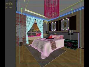 chinese style retro bedroom 1808 Modèle 3D