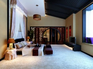 Retro-Schlafzimmer im chinesischen Stil 1809 3D Modell