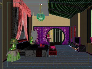 chinese style retro bedroom 1809 3D Model