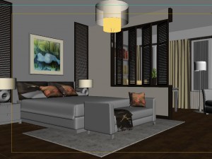 chinese style retro bedroom 1811 3D-Modell
