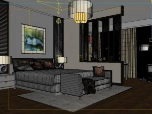 chinese style retro bedroom 1811 3D Model