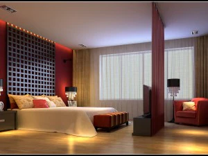 चीनी शैली रेट्रो बेडरूम 1812 3D मॉडल