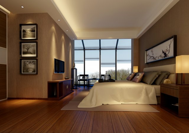 chinese style retro bedroom 1813 3Dモデル .c4d .max .obj .3ds .fbx .stl .blend 