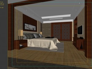 chinese style retro bedroom 1814 3D Model