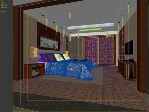 chinese style retro bedroom 1814 3D Model