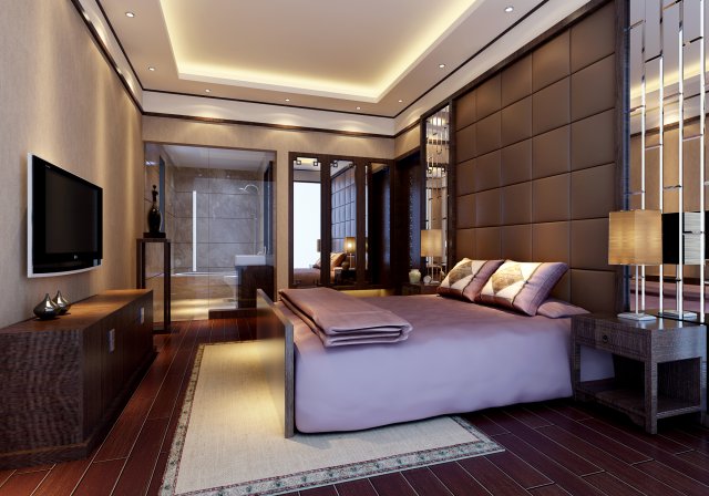 chinese style retro bedroom 1815 3Dモデル .c4d .max .obj .3ds .fbx .stl .blend 
