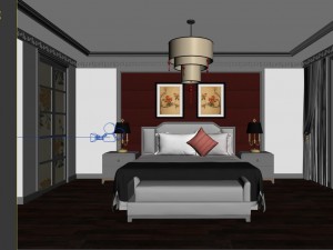 chinese style retro bedroom 1816 Model 3D