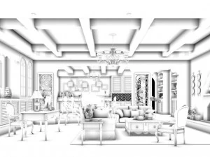 stylish avant-garde living room design 38 3D Model