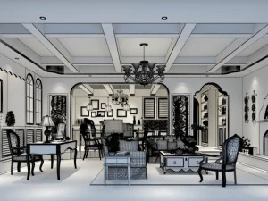 stylish avant-garde living room design 38 3D Model