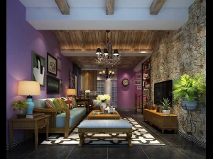 スタイリッシュな前衛的なリビングルームのデザイン 39 3Dモデル