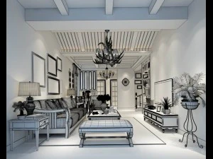stylish avant-garde living room design 39 3D Model