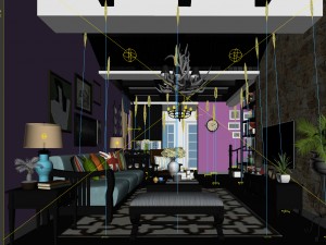stylish avant-garde living room design 39 Modello 3D
