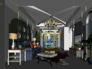 stylish avant-garde living room design 40 3D Модель